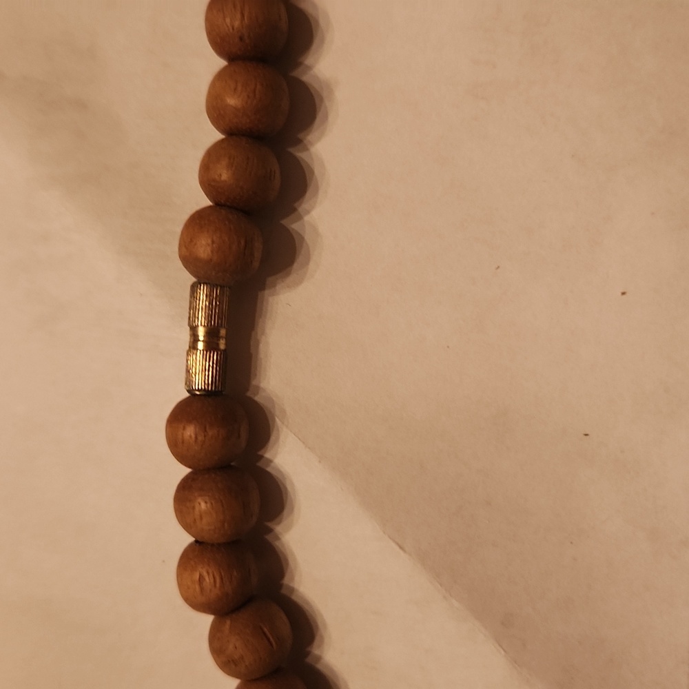 70s wood bead necklace with screw hook black and brown - Picture 4 of 4